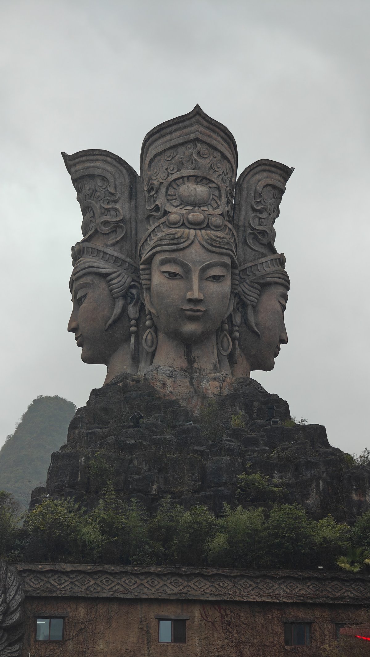 Multi-faced goddess lake close-up