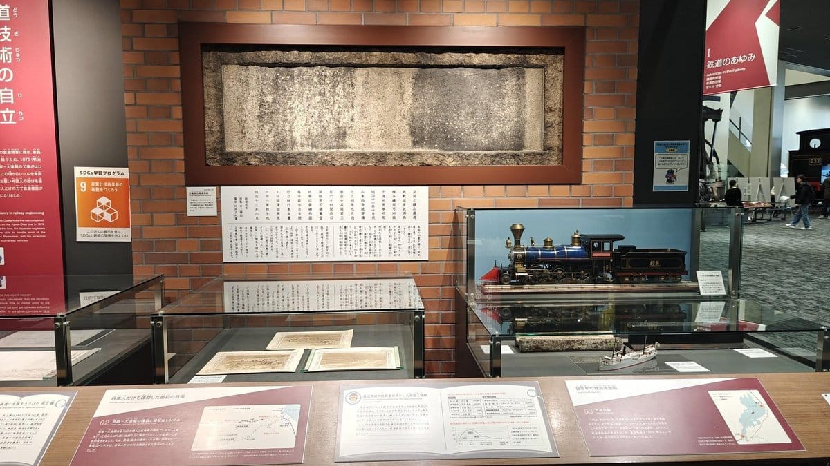 Museum exhibit with model train