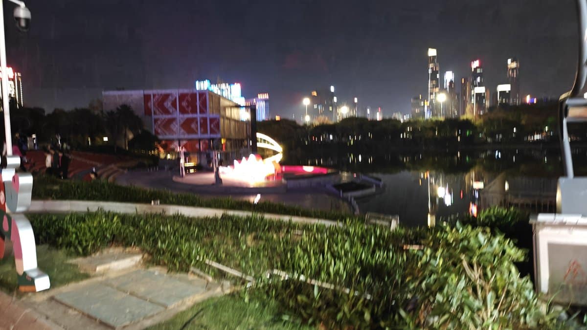 Night lake with Convention Center