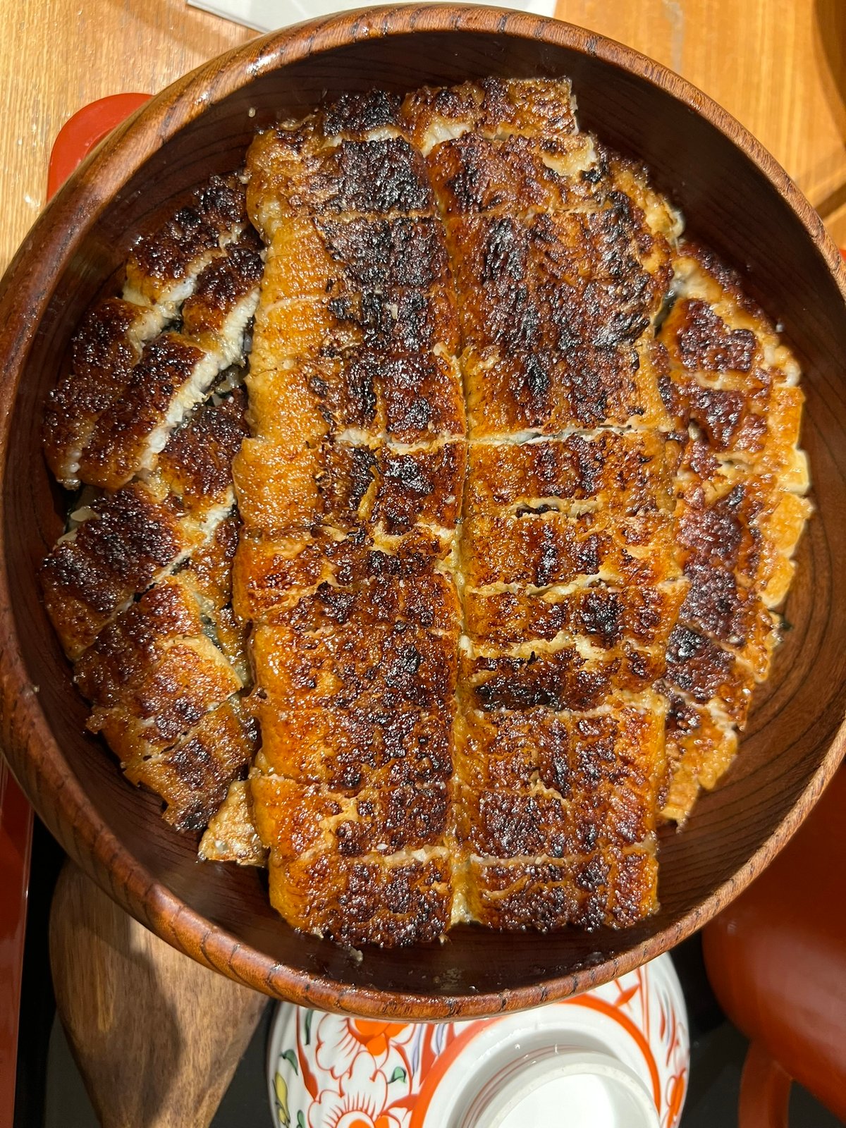 Okafuji butterflied eel close-up