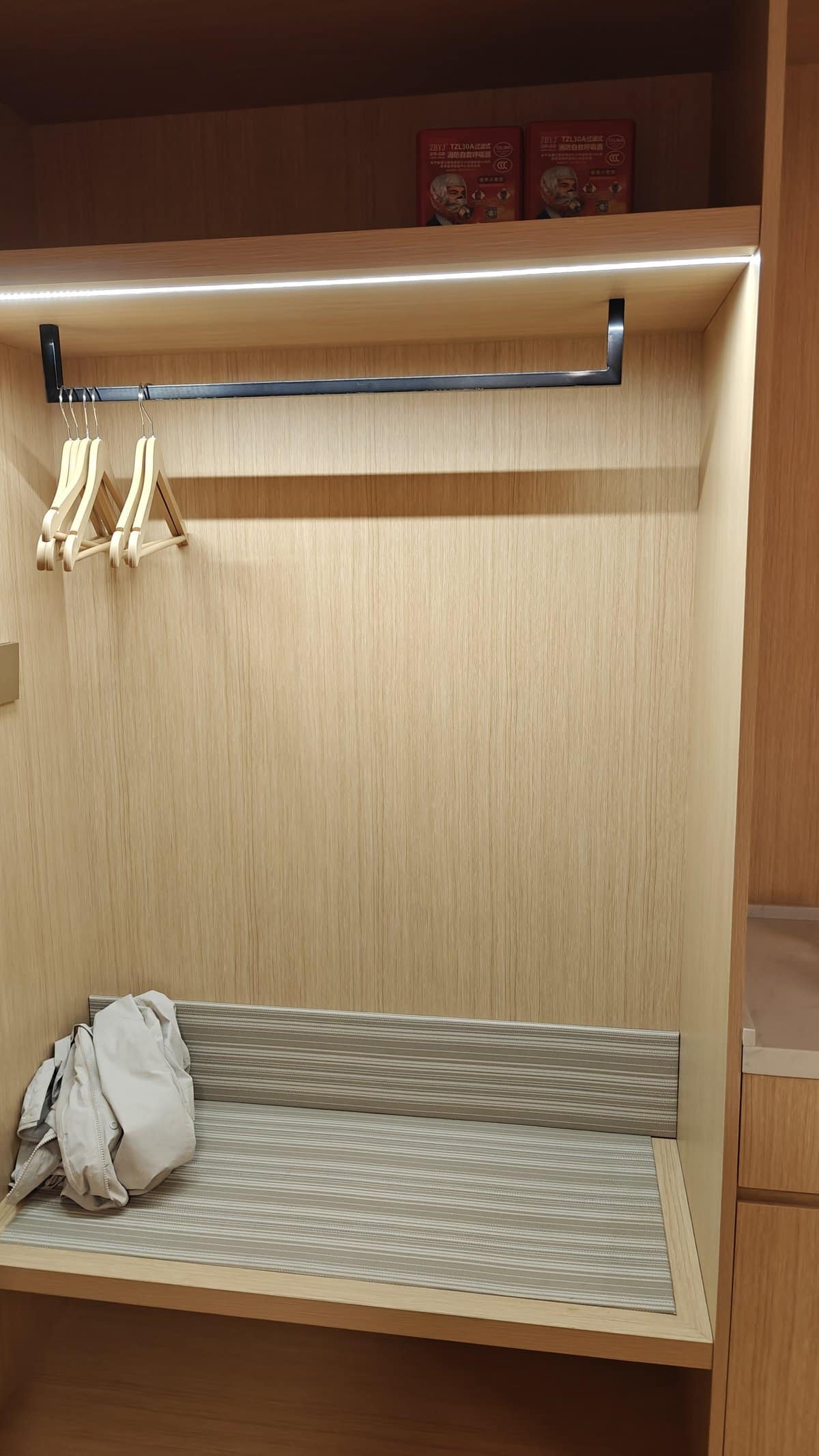 Open closet with LED lighting