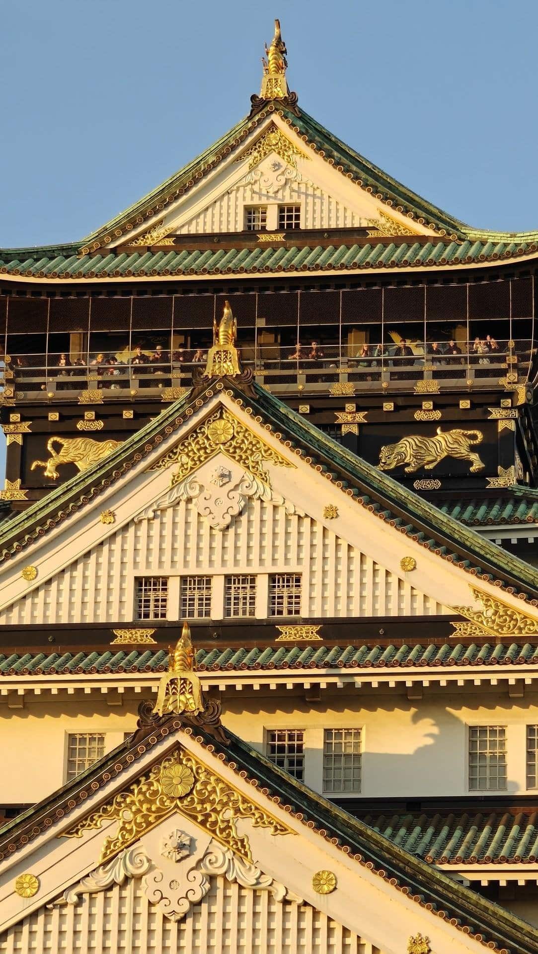 Ornate traditional Japanese roof detail