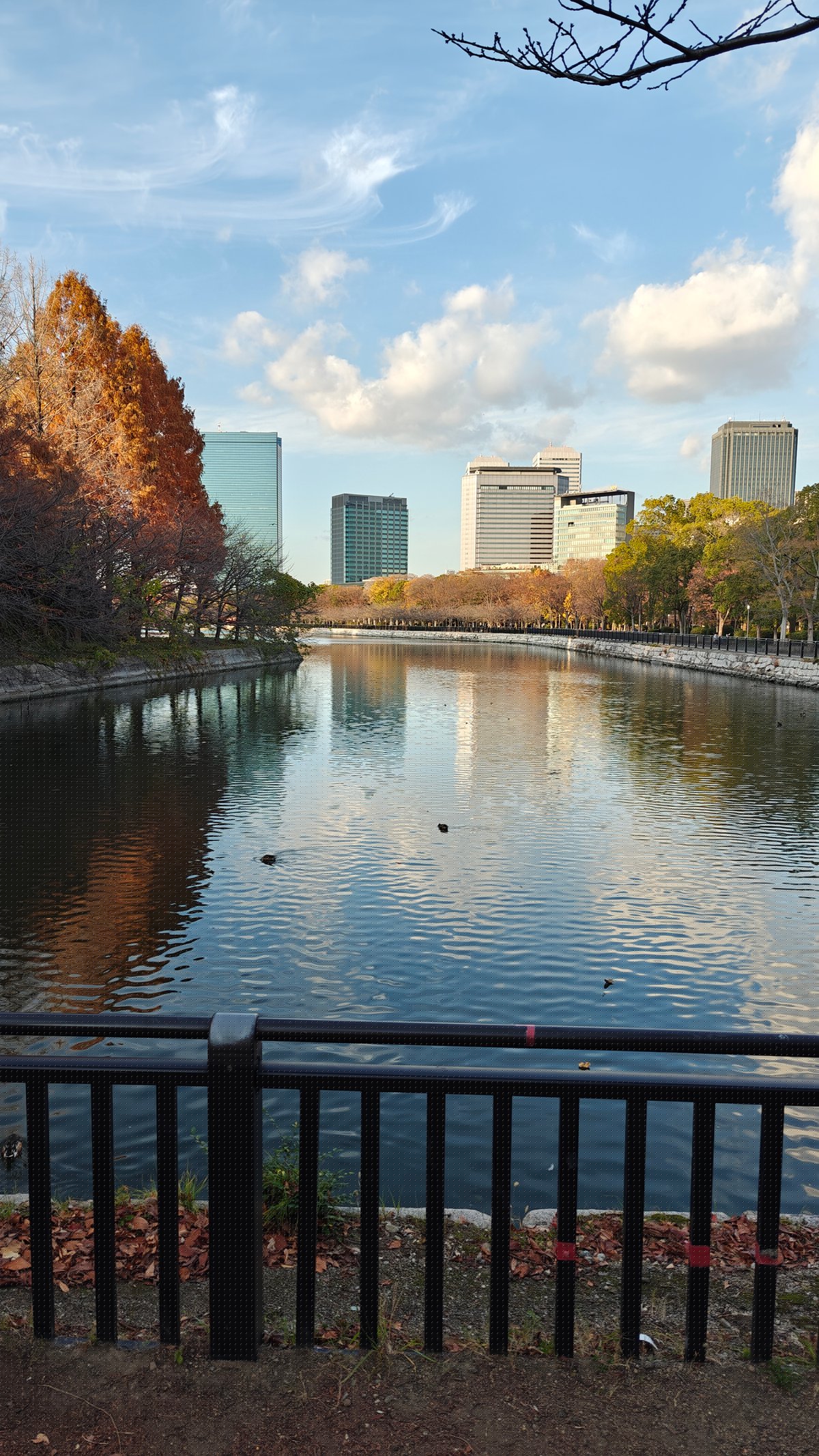 Outer moat with city skyline