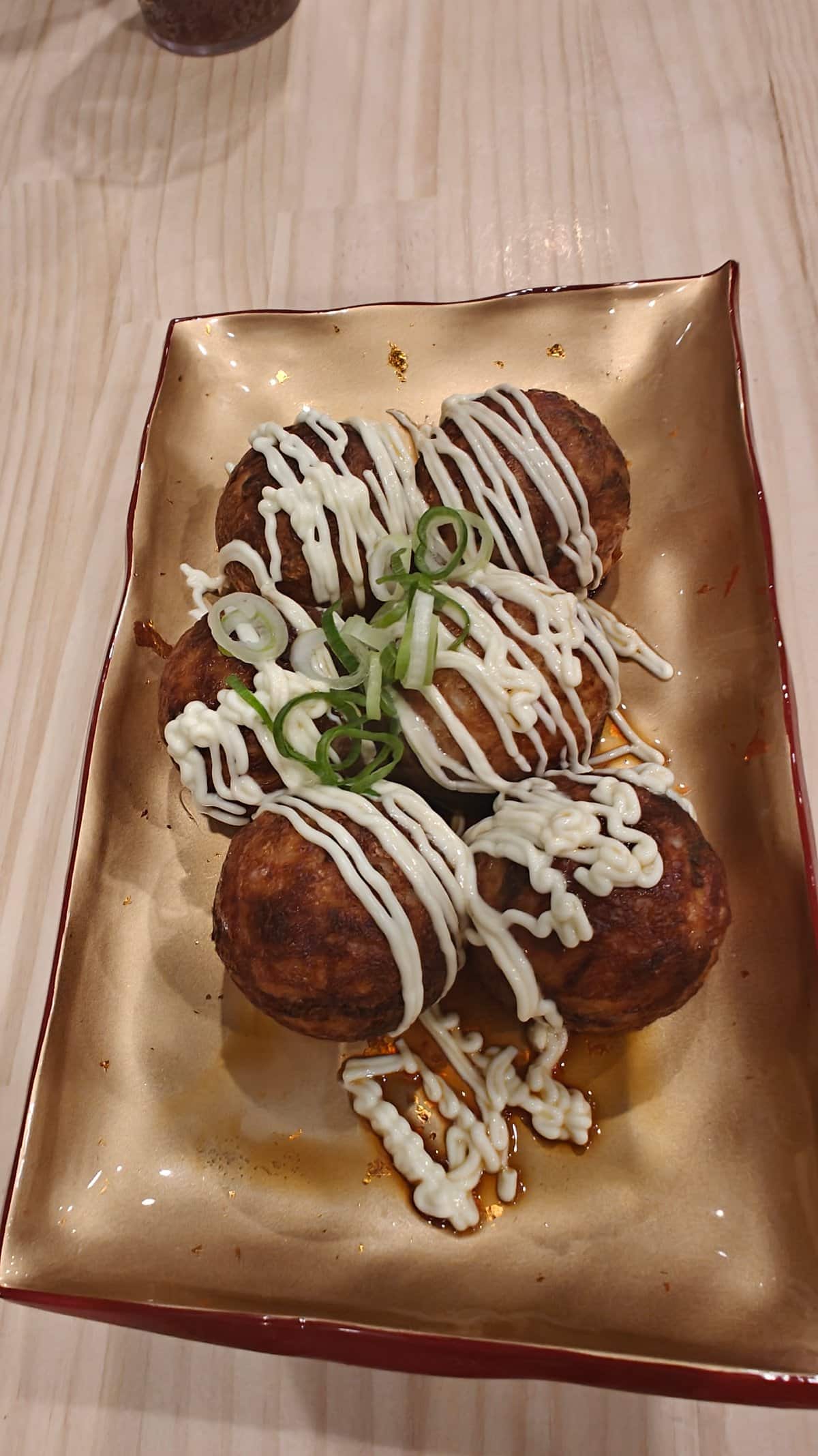 Plate of fresh takoyaki