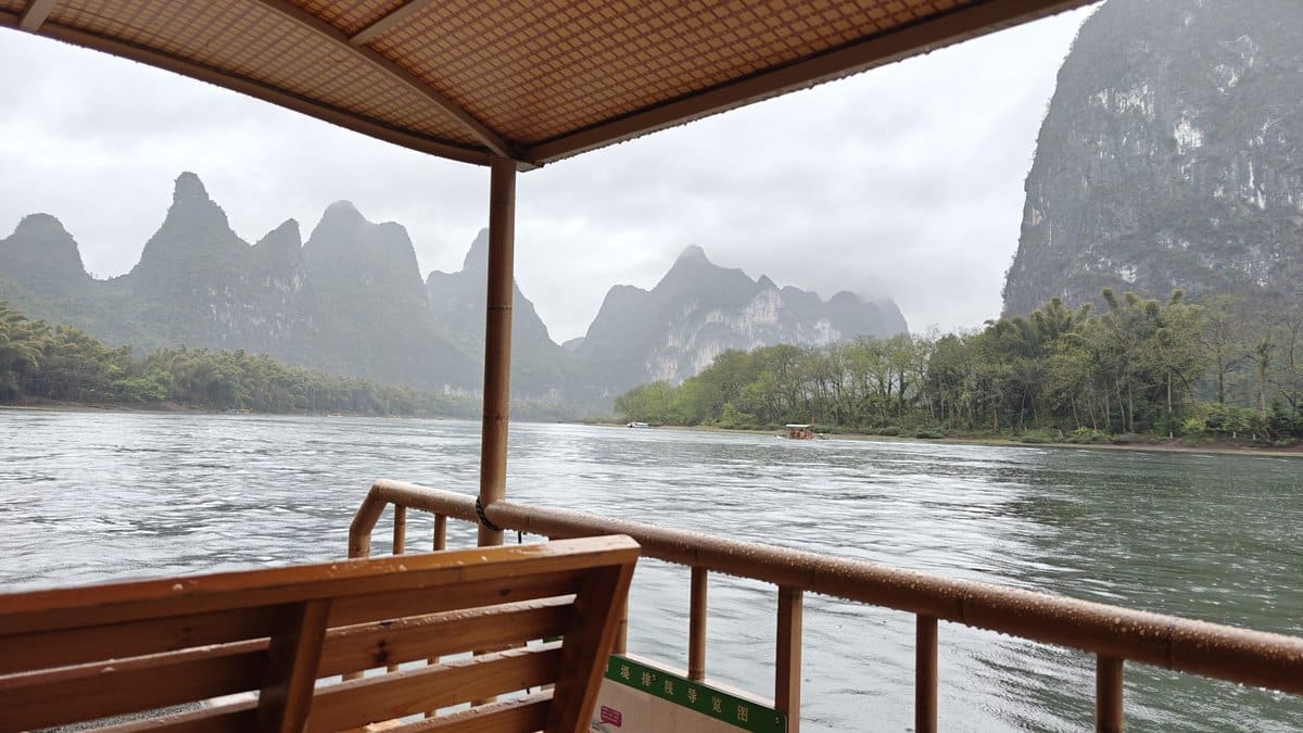 Raft interior looking at peaks