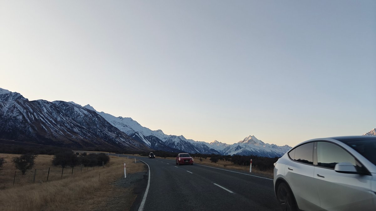 Rental SUV on curving mountain highway
