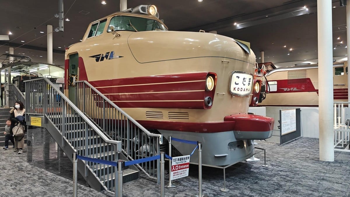 Retro train exhibit in museum