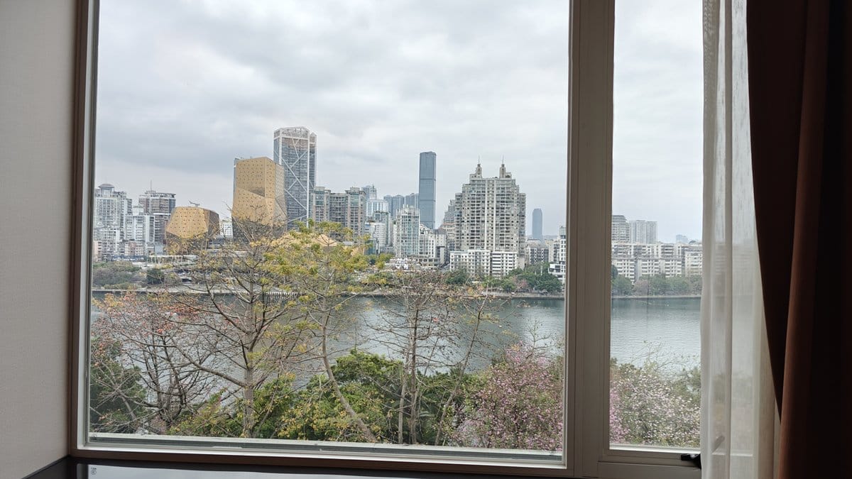 River city skyline room view