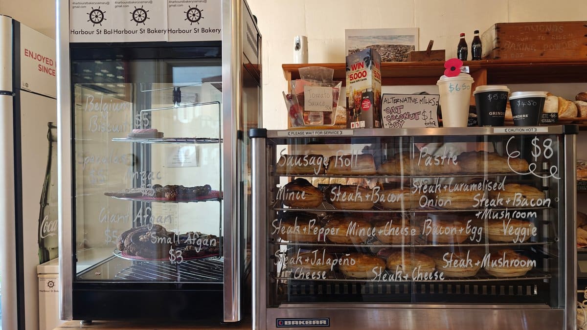 Savoury pies bakery cabinet