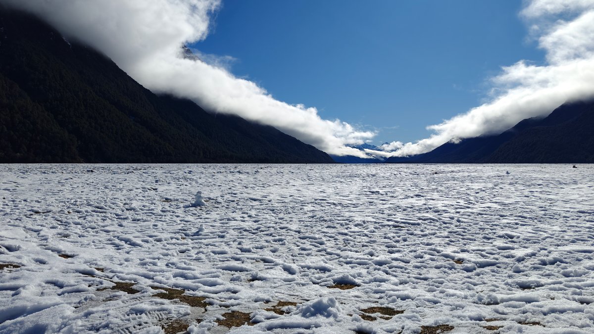 Snow-covered Eglinton Valley
