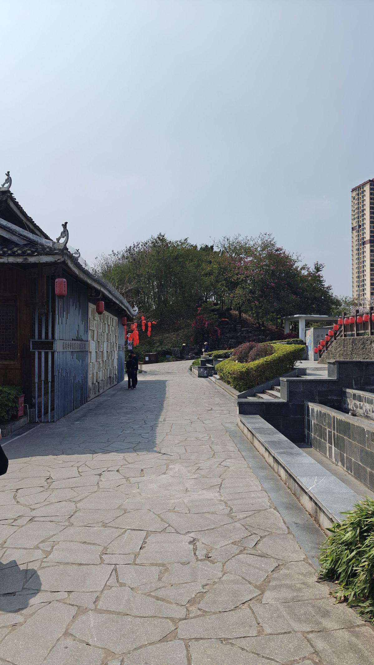 Stone walkway and traditional shops