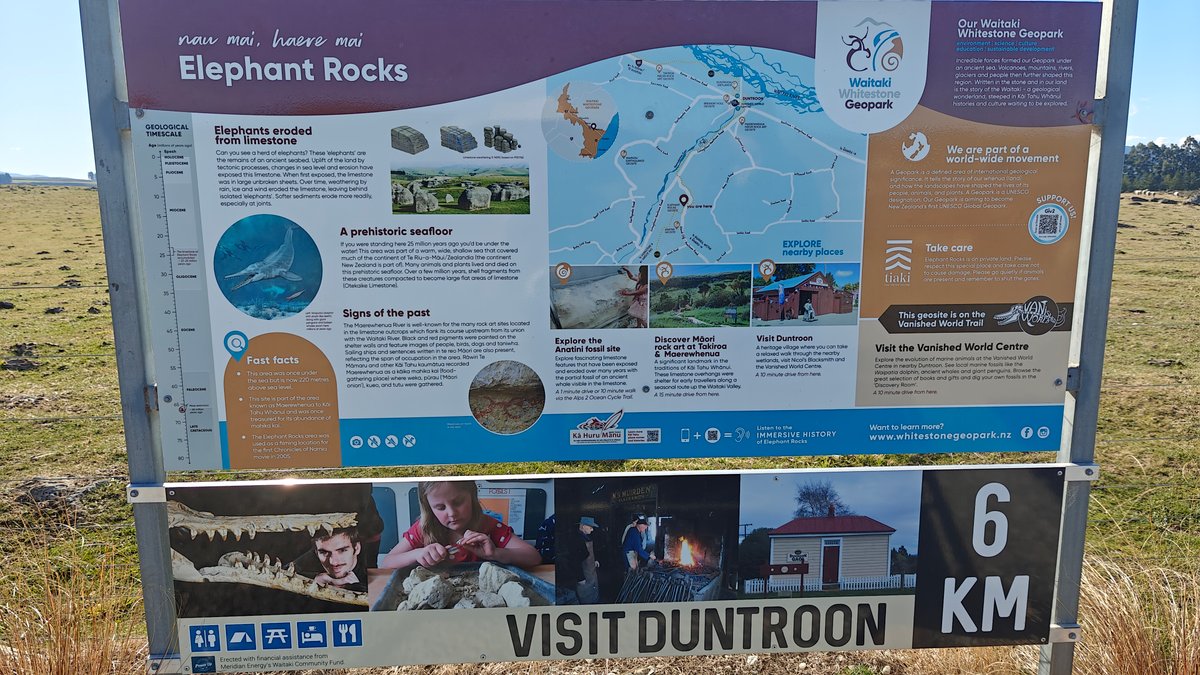 The 'Elephant Rocks' interpretive board explaining how the