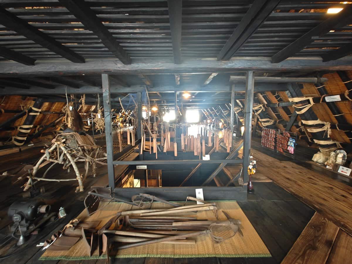 The top attic centred on the massive post-and-beam