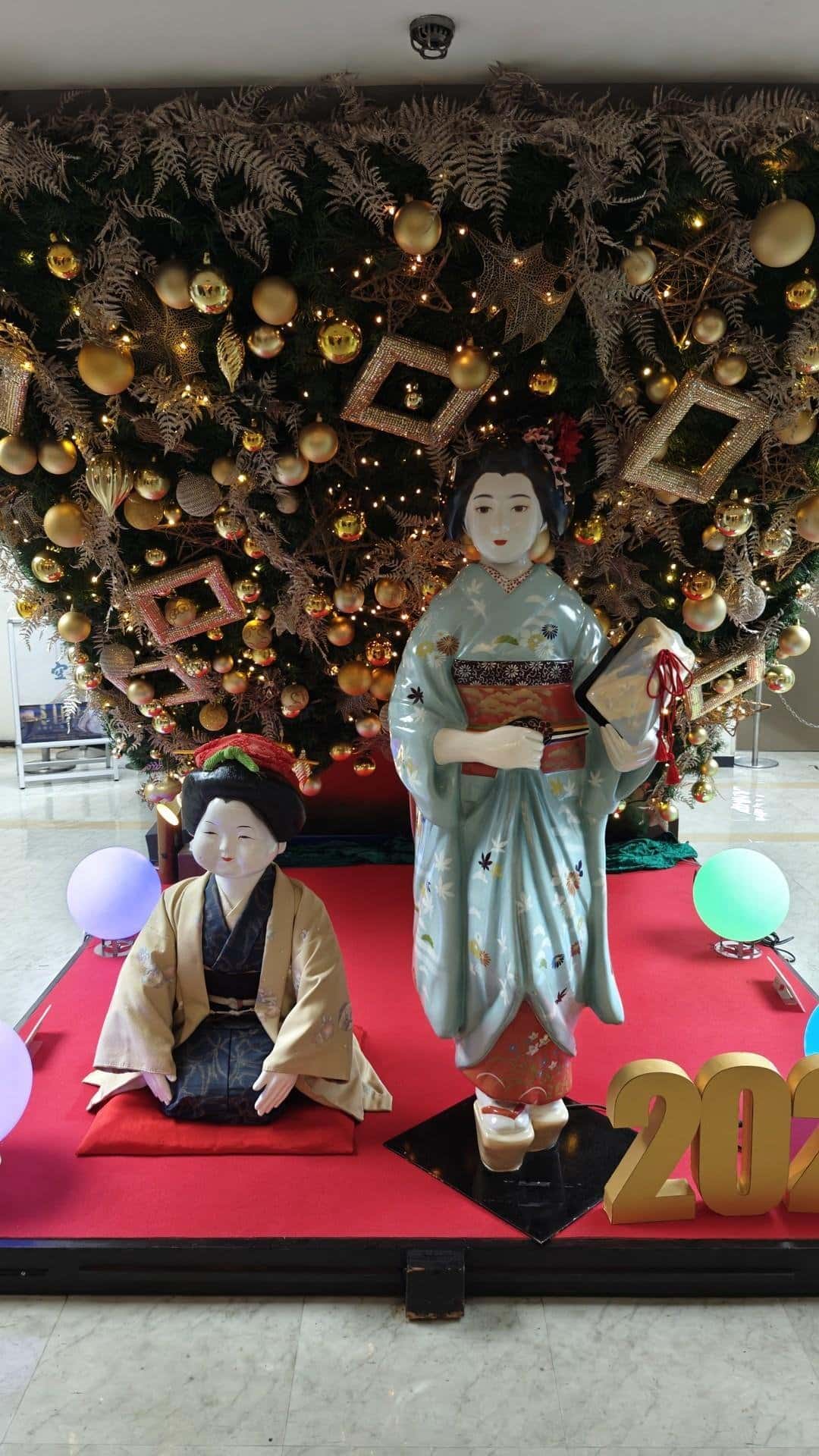 Traditional figures with festive decor