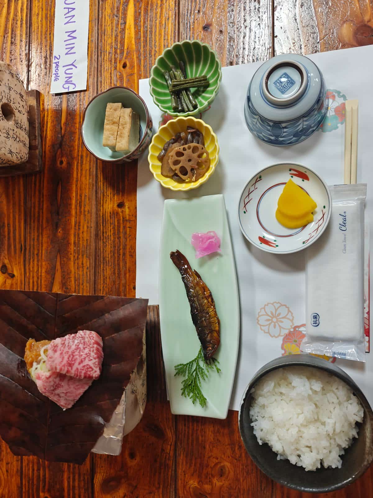 Traditional grilled fish lunch set