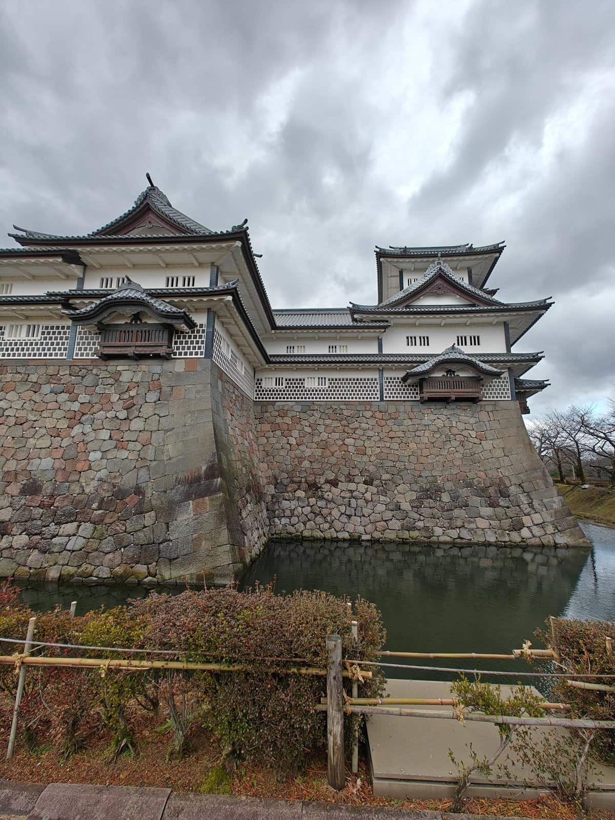Turrets and moat vertical view