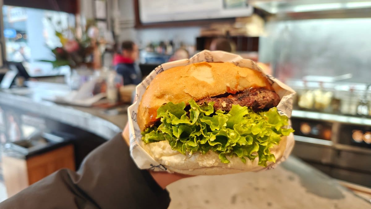 Unwrapped classic Fergburger