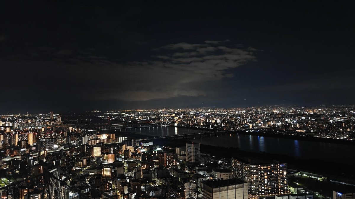 Vibrant city skyline at night