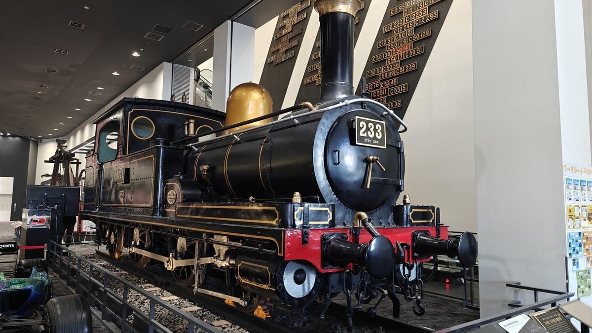 Vintage steam locomotive display