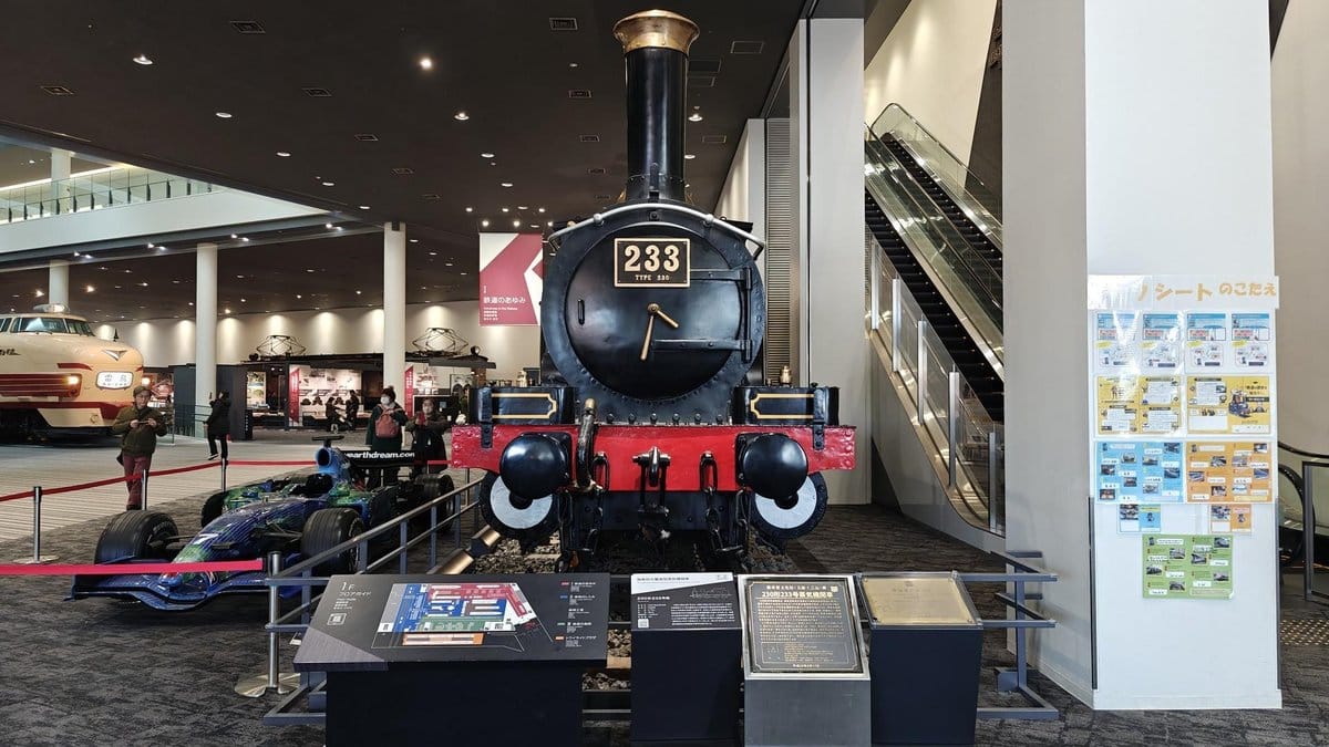 Vintage steam locomotive in museum