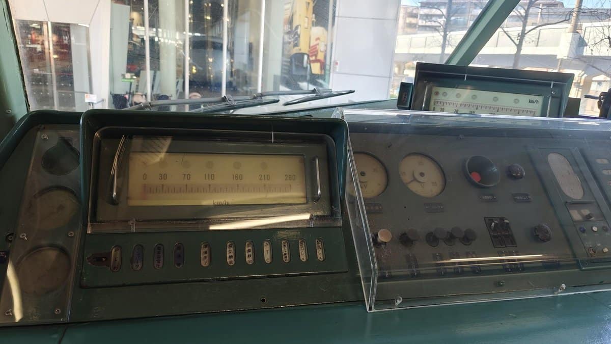 Vintage train dashboard controls