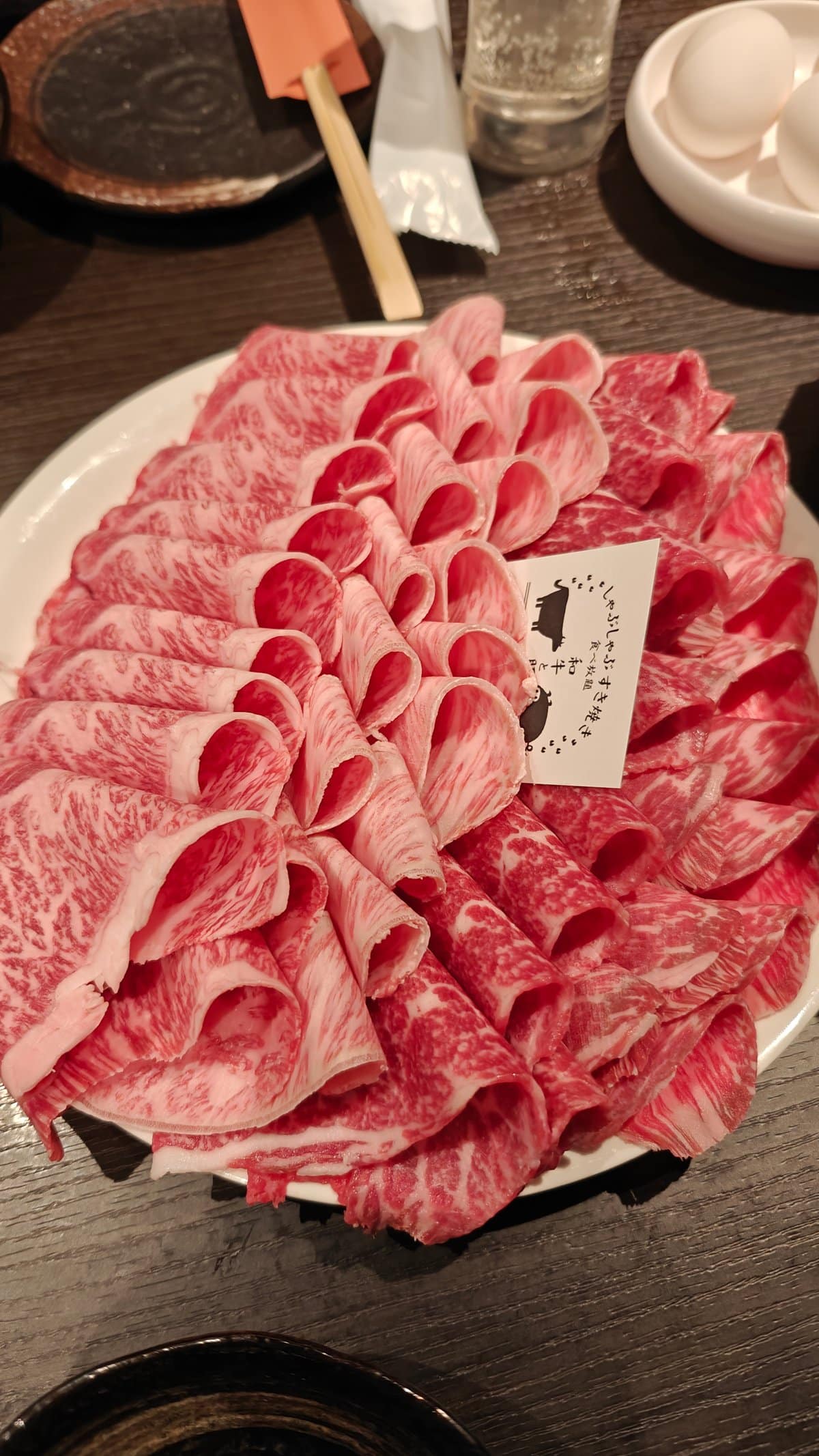 Wagyu and pork flower plate