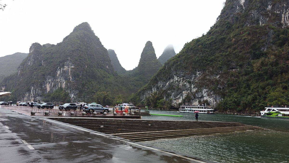 Yangdi dock panorama in mist