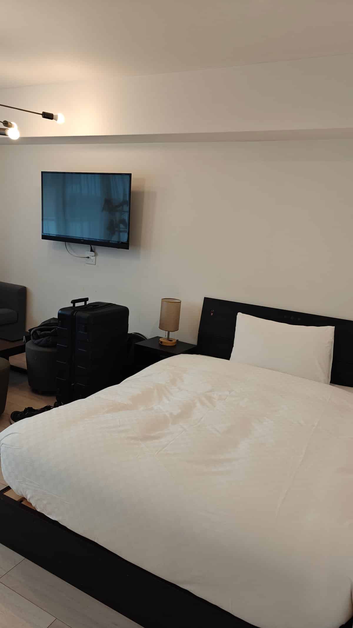 Bedroom with wall-mounted TV