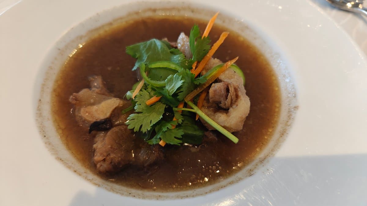 Bowl of rich oxtail soup