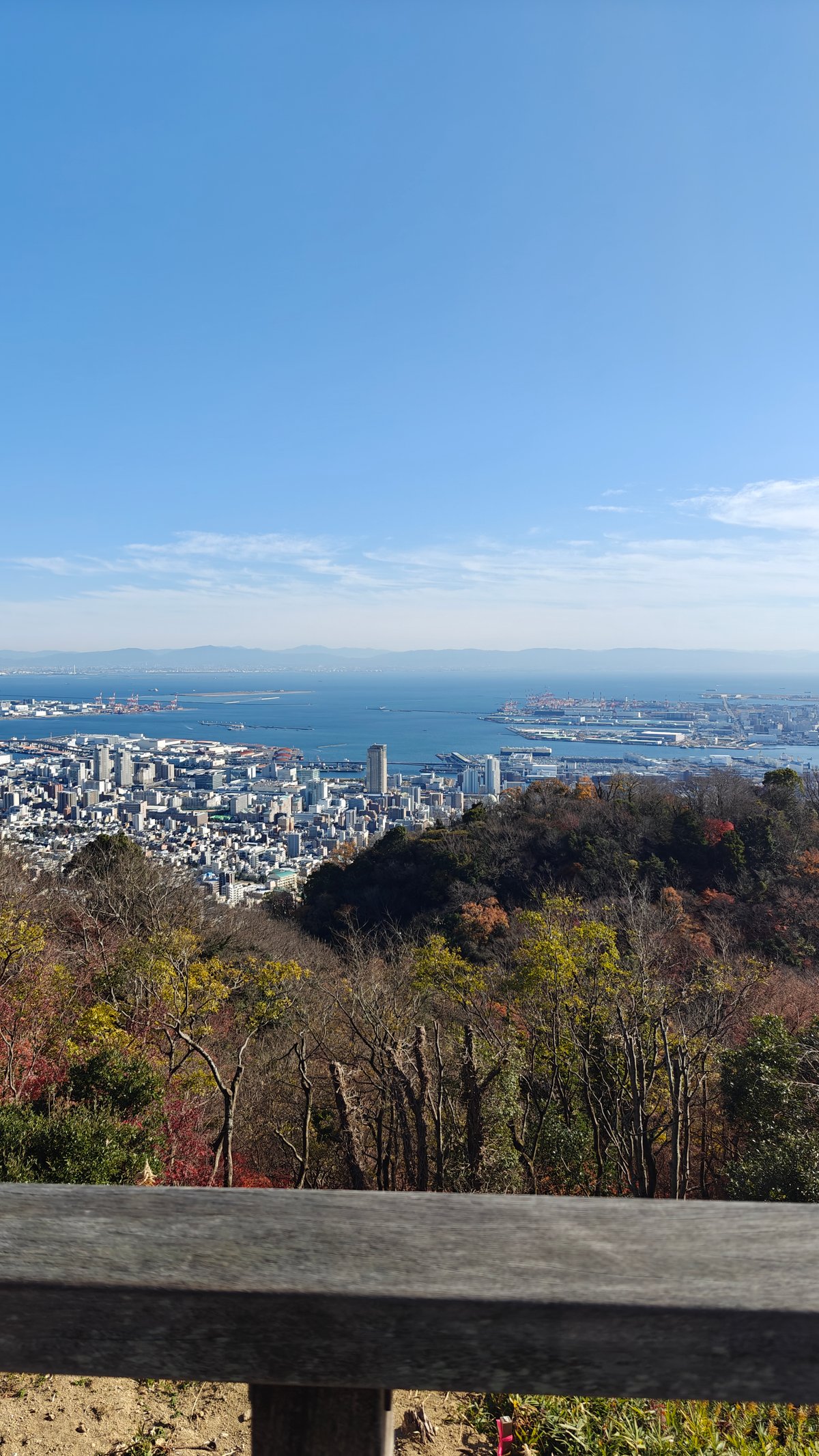 City and sea from terrace