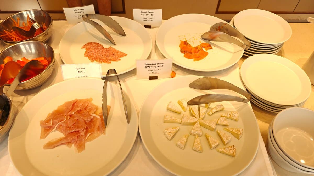 Cured meats and cheese display