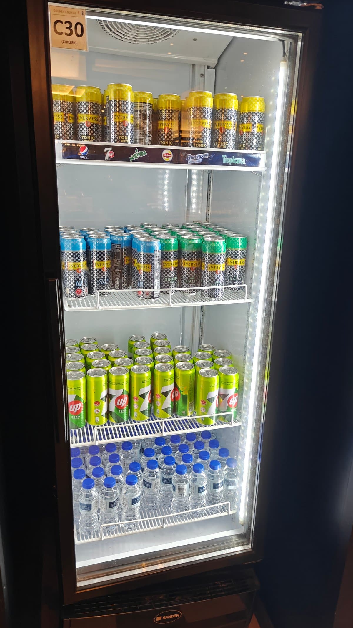 Drinks chiller labeled