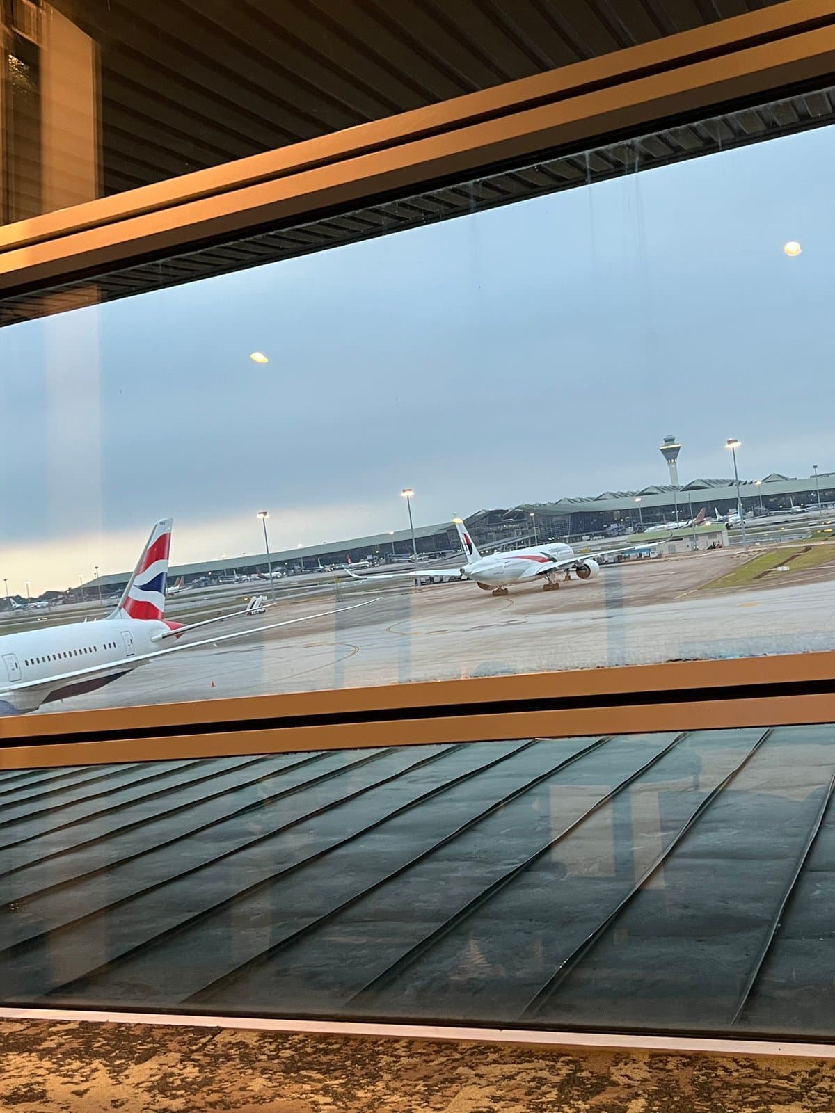 Dusk tarmac view from lounge