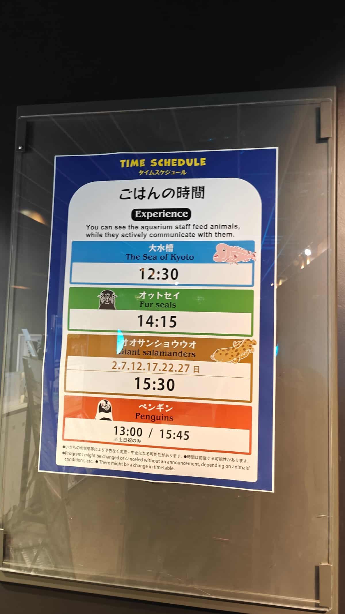 Feeding-time schedule board 'ごはんの時間 / TIME SCHEDULE'