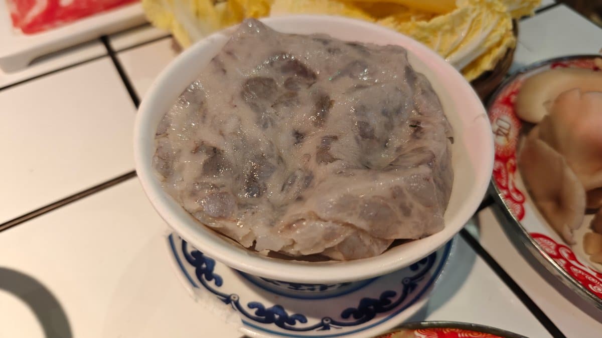 Folded tripe in bowl
