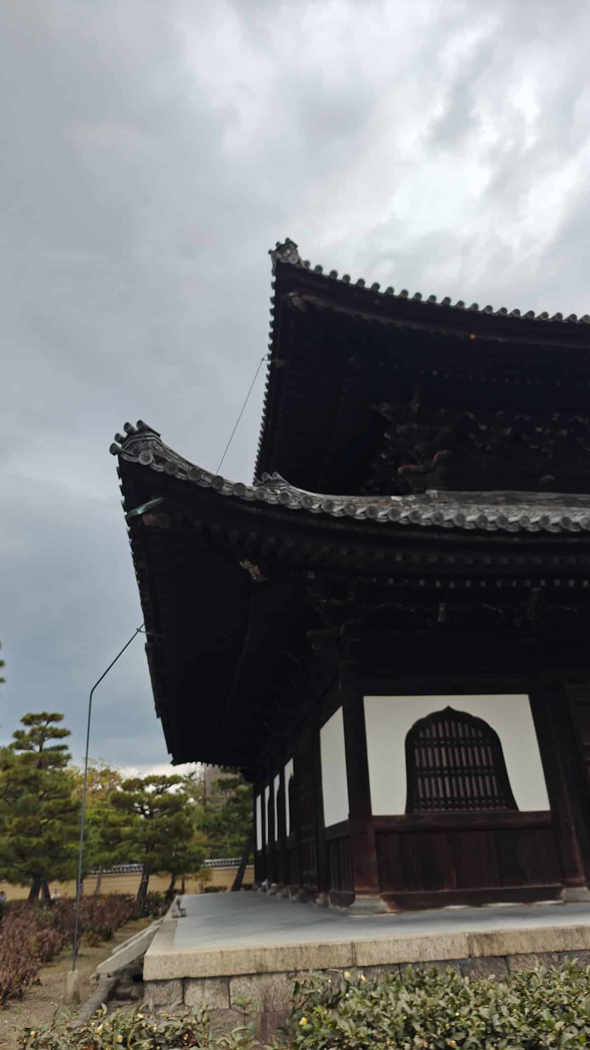 Hall under dramatic cloudy sky