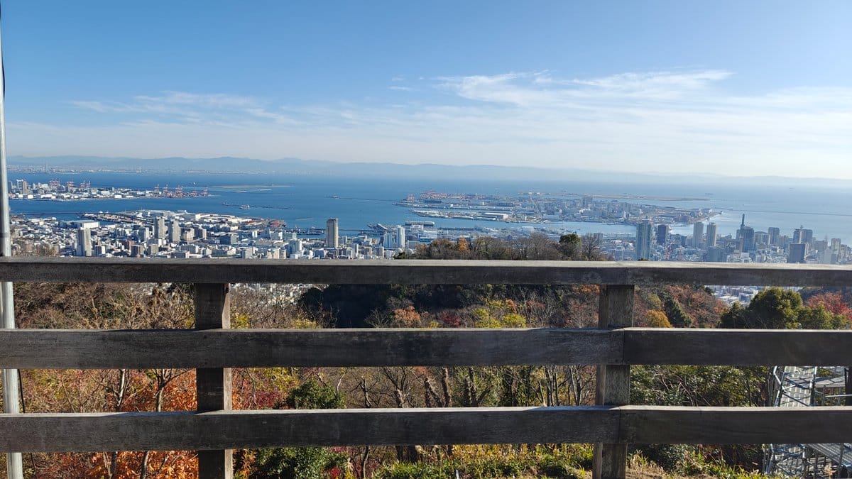 Kobe skyline and sea view