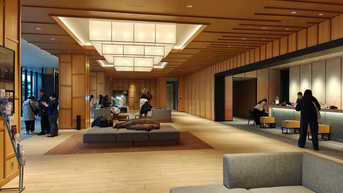 Lobby lounge sofas guests