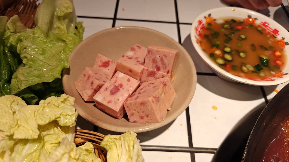 Luncheon meat cubes
