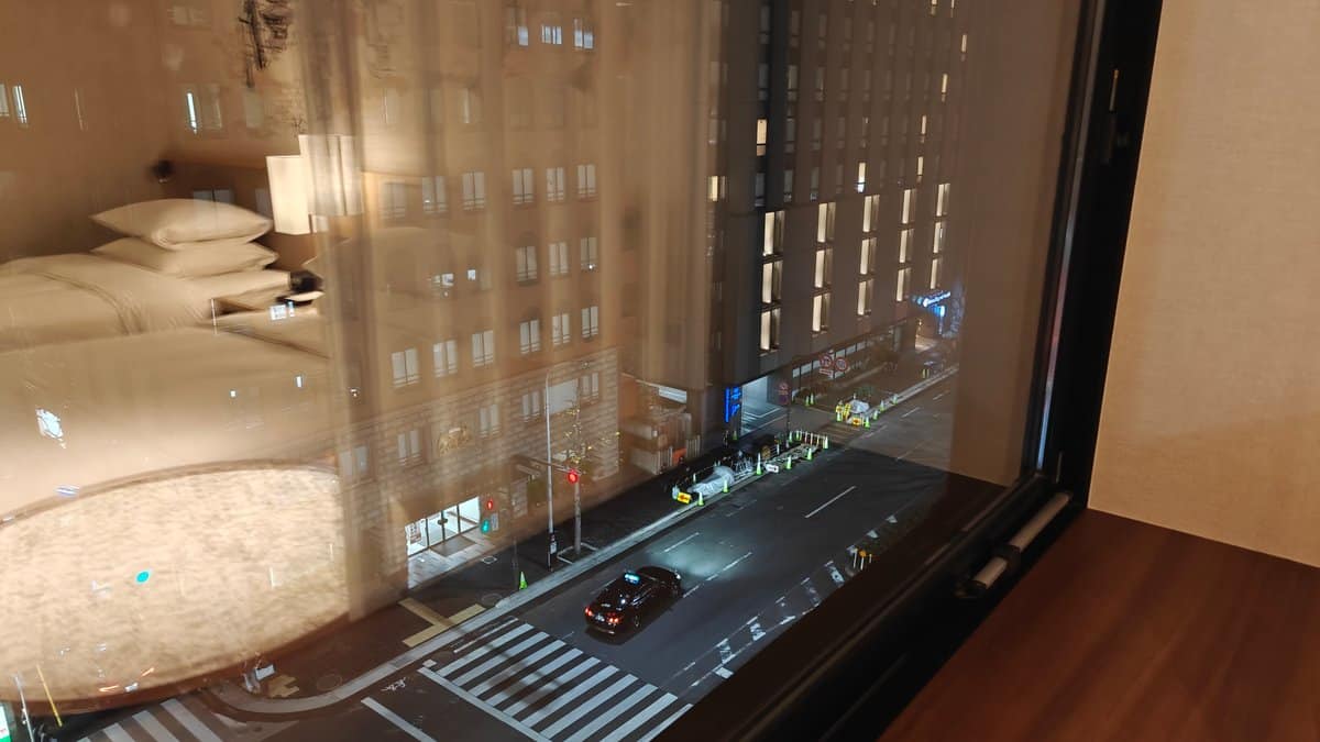 Night city view from room