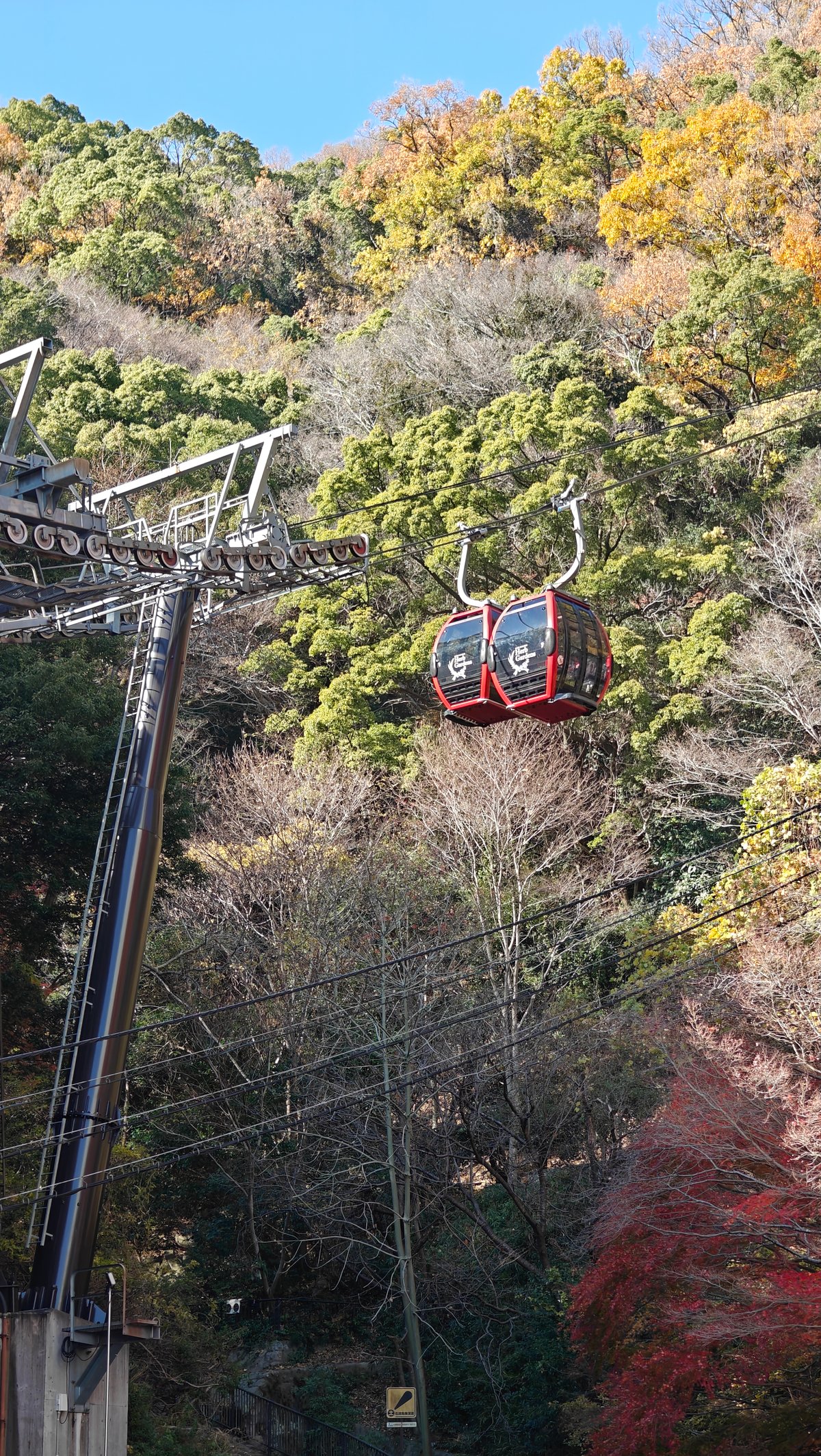Nunobiki ropeway gondolas ascending