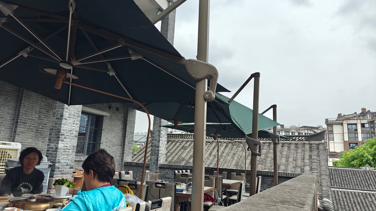 Open-air terrace seating