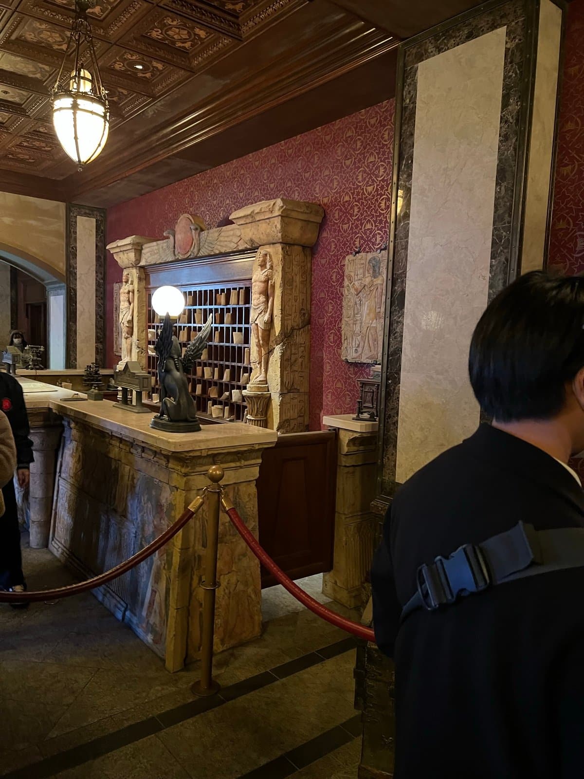 Ornate period hotel-lobby reception desk (Tower of Terror