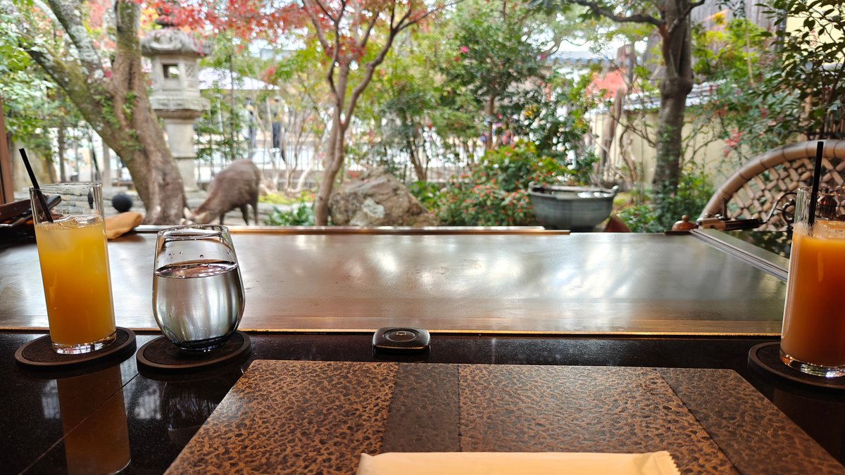 Seasonal fish teppanyaki being cooked on hot iron