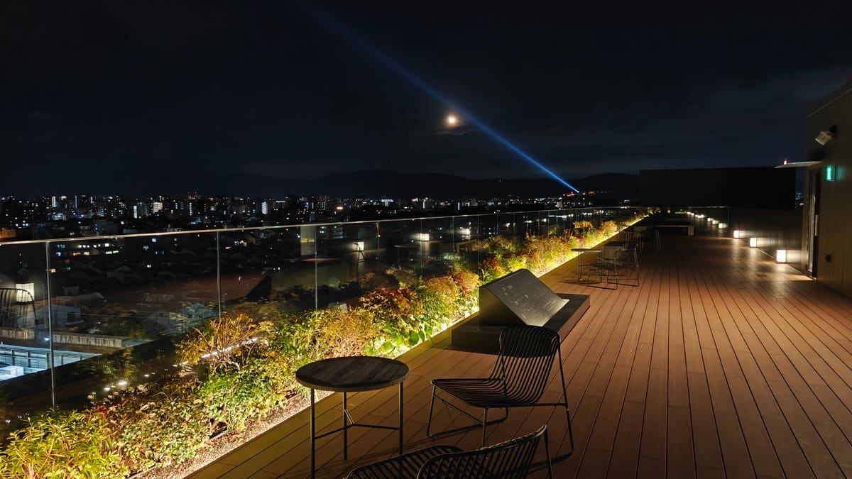 Sky terrace deck city lights