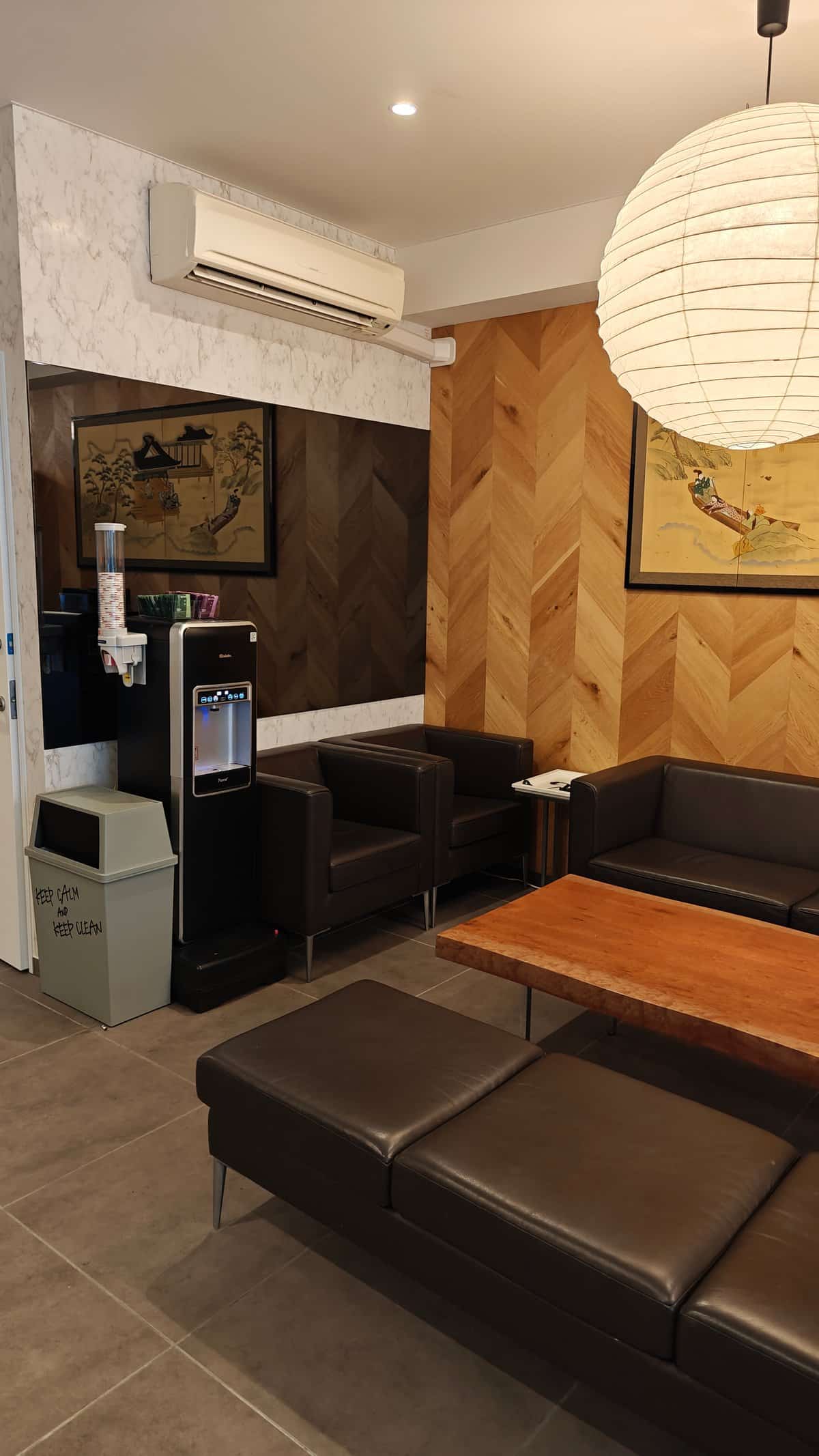 Spacious lobby seating area