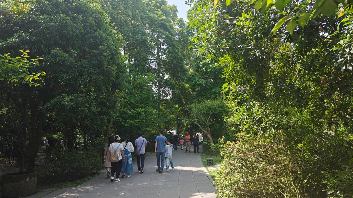 Sunlit Du Fu garden path