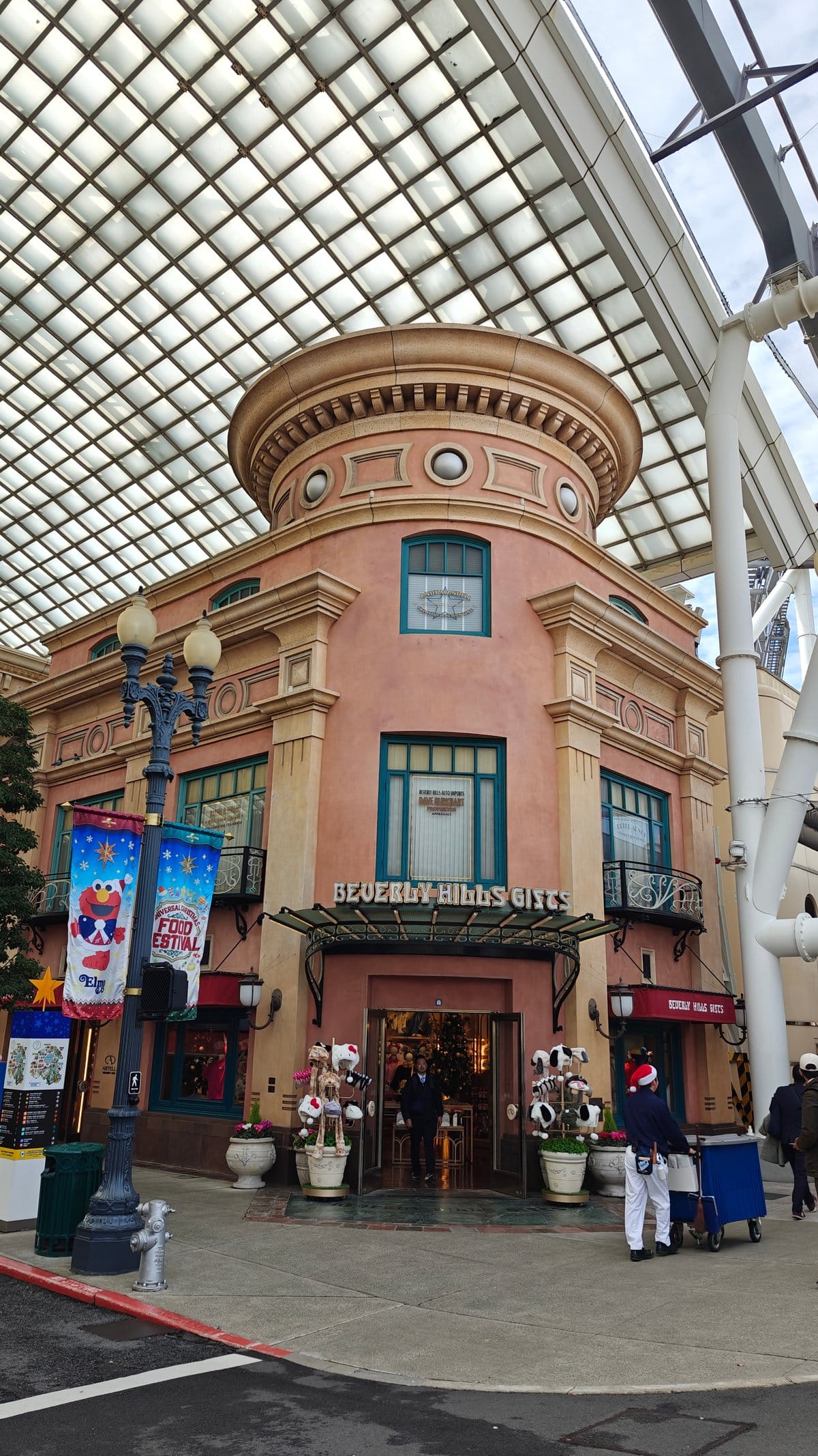 Walking down Hollywood boulevard past themed storefronts