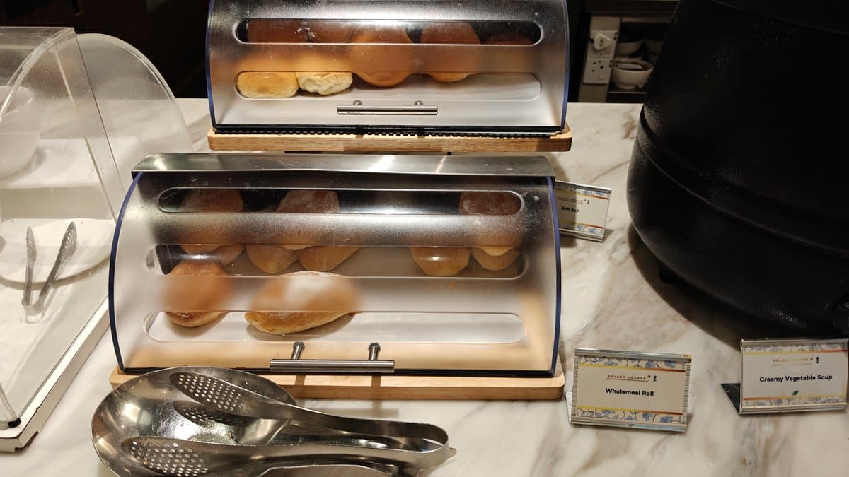 Wooden bread boxes labeled