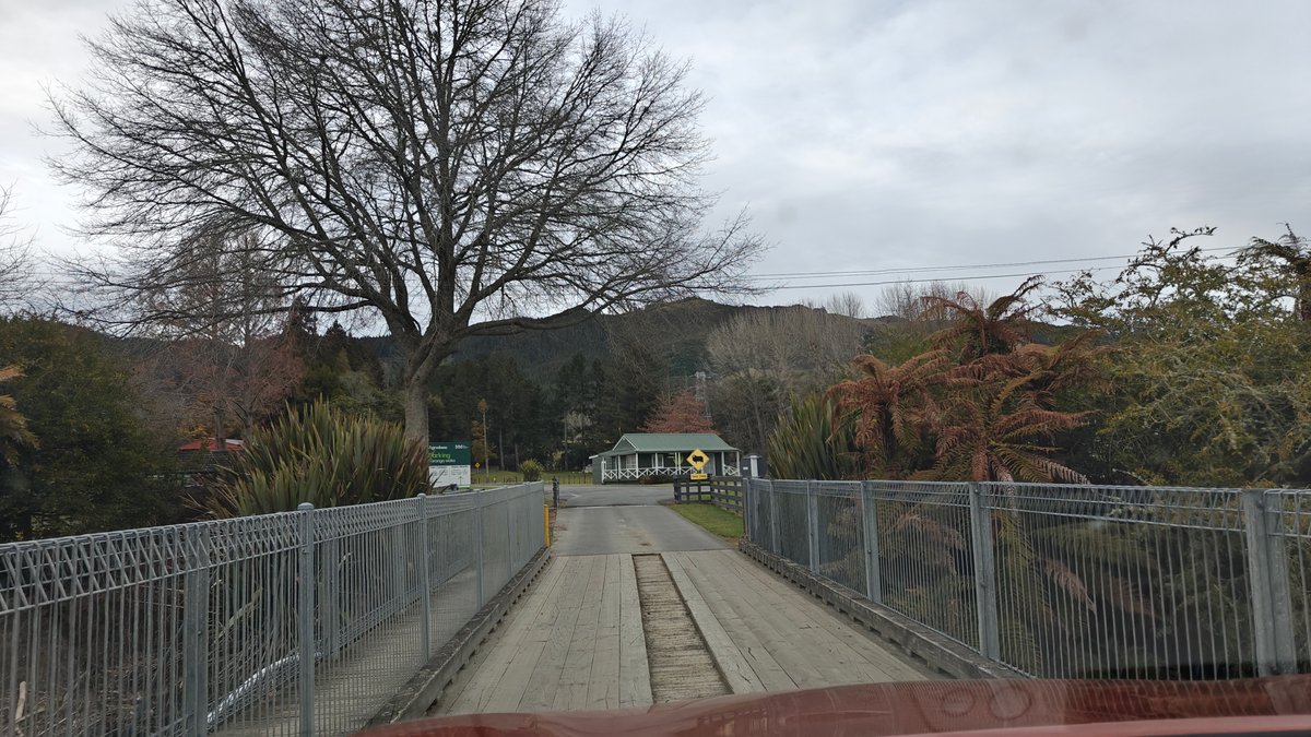 A cattle grid across the drive with steel